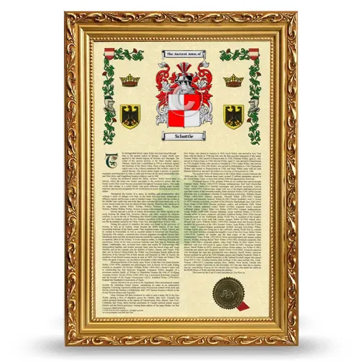 Schottle Armorial History Framed - Gold