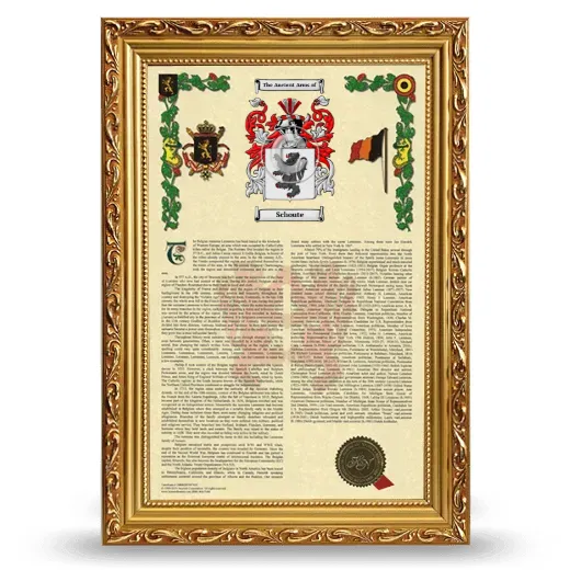 Schoute Armorial History Framed - Gold