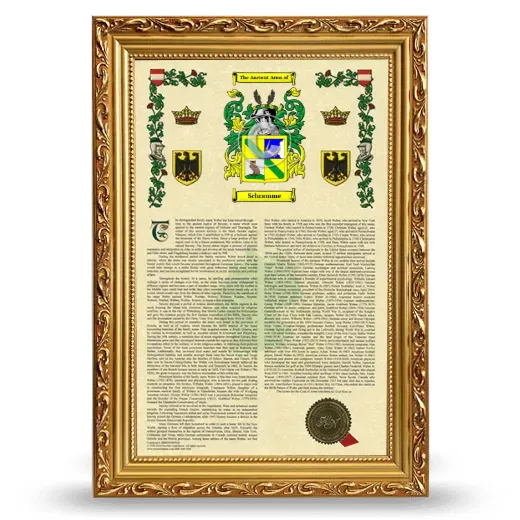 Schramme Armorial History Framed - Gold