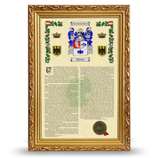 Schuerer Armorial History Framed - Gold