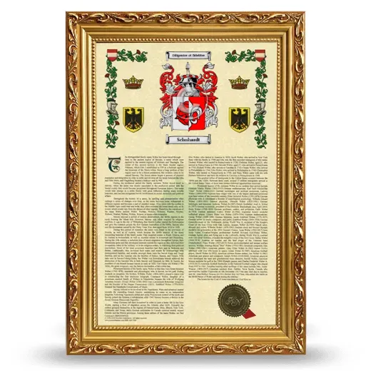 Schuhardt Armorial History Framed - Gold
