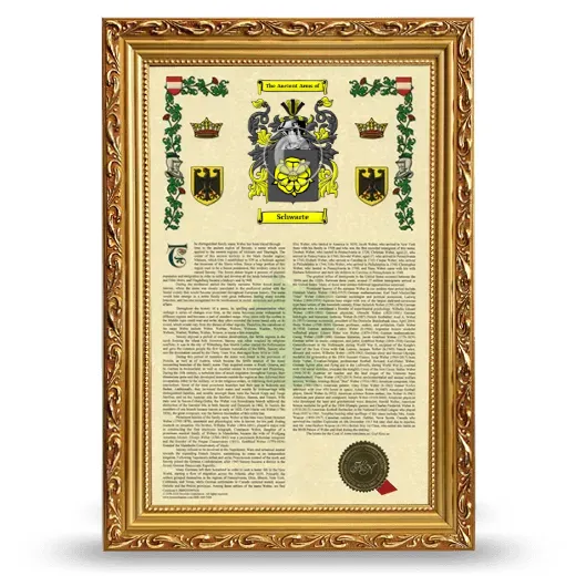 Schwarte Armorial History Framed - Gold