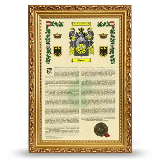 Schwarz Armorial History Framed - Gold