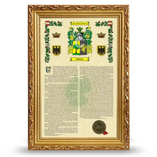 Schweer Armorial History Framed - Gold