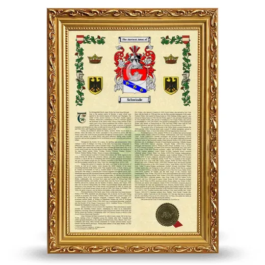 Schwinde Armorial History Framed - Gold