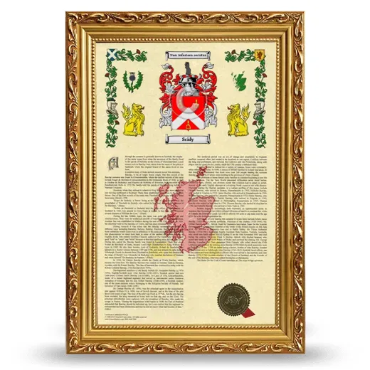 Scidy Armorial History Framed - Gold