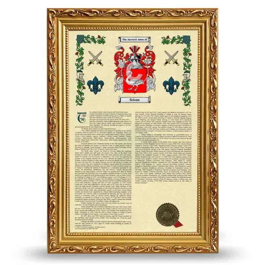 Scions Armorial History Framed - Gold