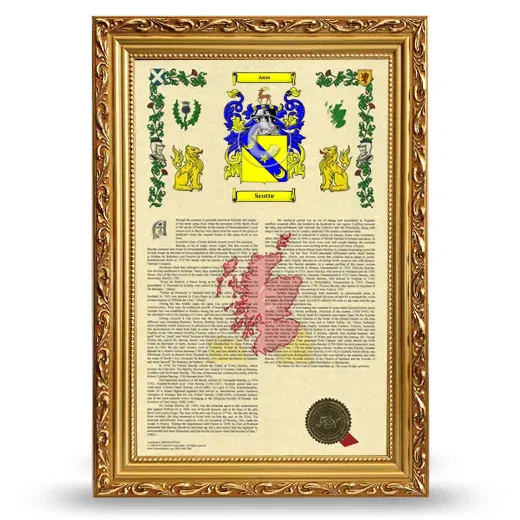 Scotte Armorial History Framed - Gold