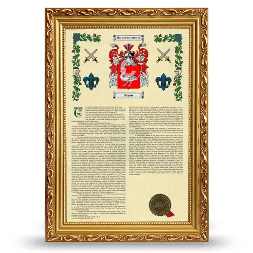 Scyon Armorial History Framed - Gold