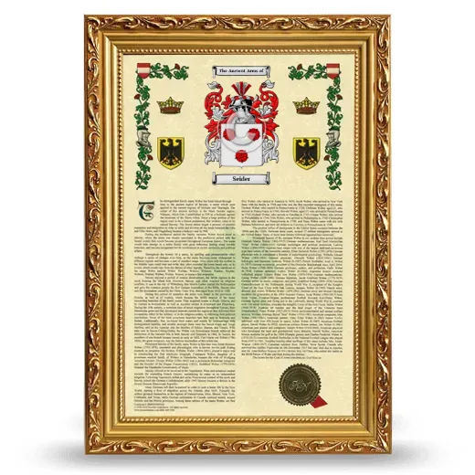 Seider Armorial History Framed - Gold