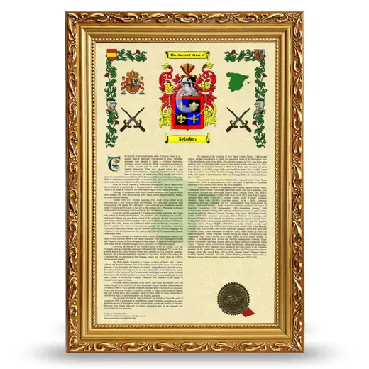 Seladon Armorial History Framed - Gold