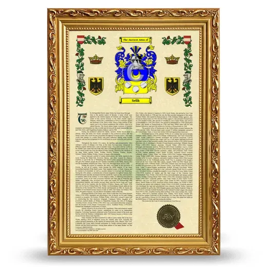Selik Armorial History Framed - Gold