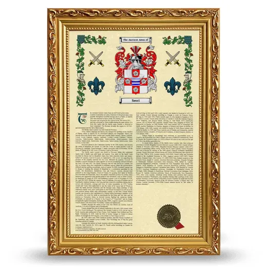Serci Armorial History Framed - Gold