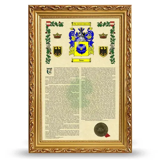 Sesa Armorial History Framed - Gold