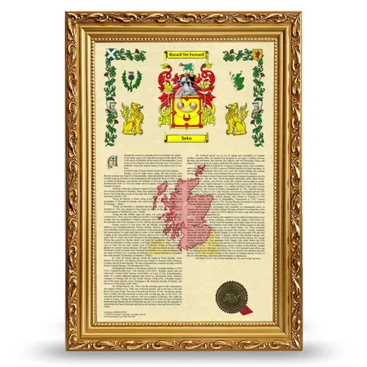 Seto Armorial History Framed - Gold