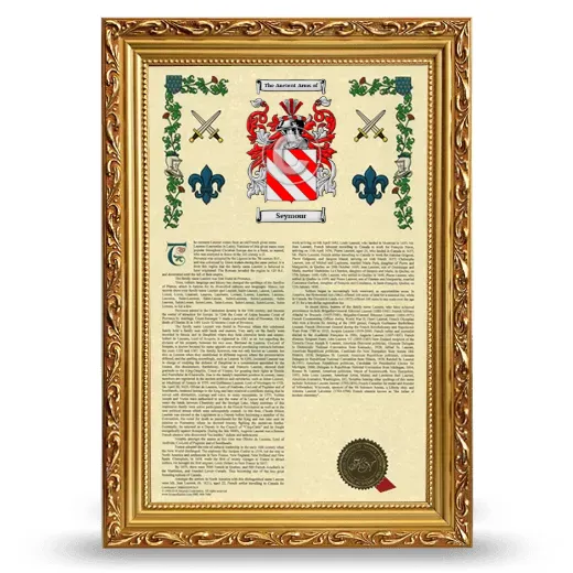 Seymour Armorial History Framed - Gold