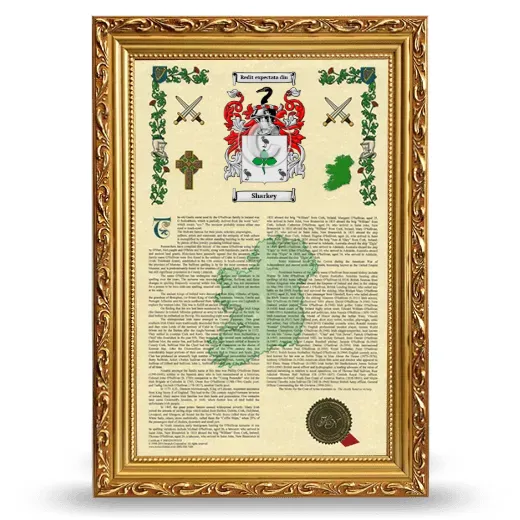 Sharkey Armorial History Framed - Gold