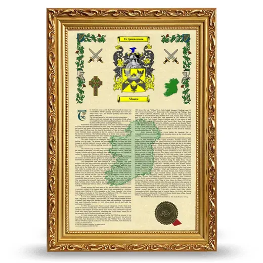 Shave Armorial History Framed - Gold