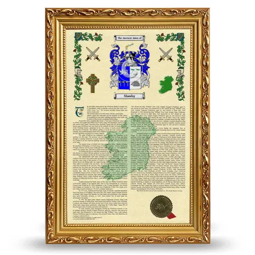 Sheehy Armorial History Framed - Gold