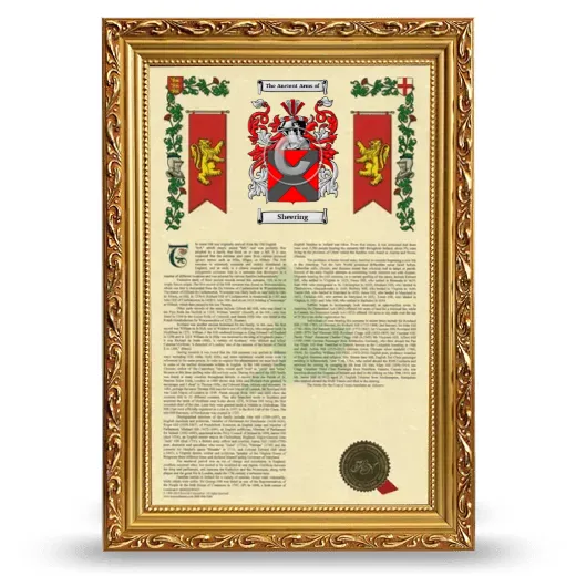 Sheering Armorial History Framed - Gold