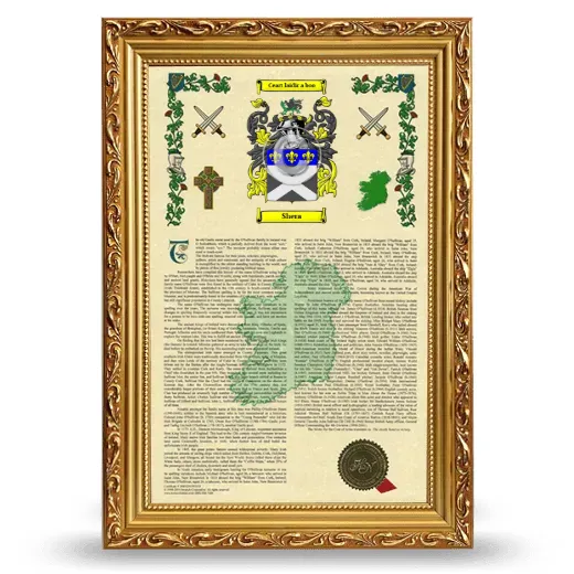 Shera Armorial History Framed - Gold