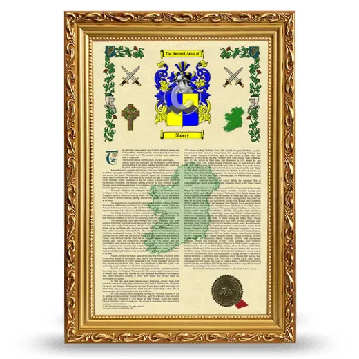 Shiery Armorial History Framed - Gold