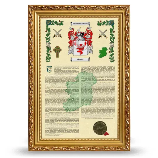 Shiner Armorial History Framed - Gold
