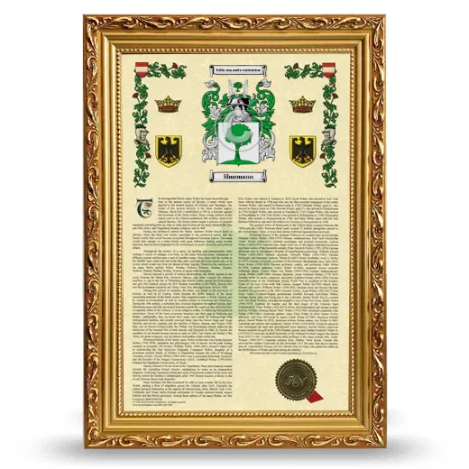 Shurmann Armorial History Framed - Gold