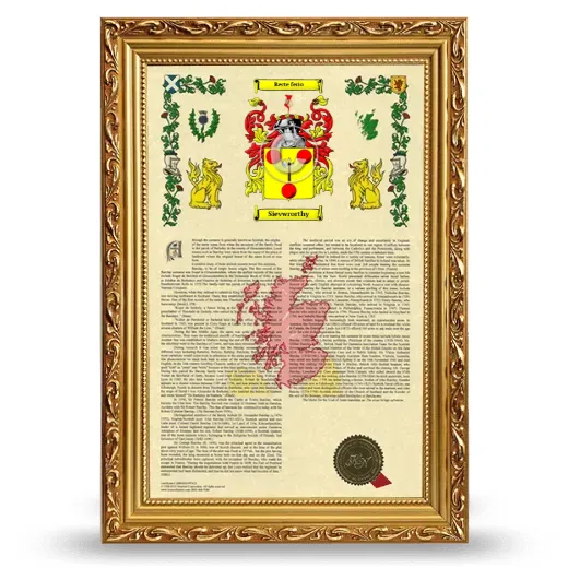 Sievwrorthy Armorial History Framed - Gold