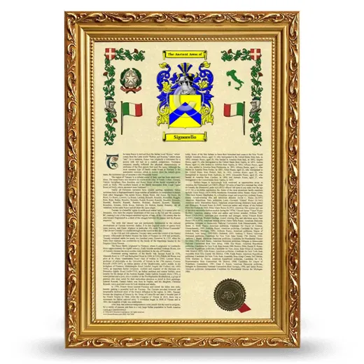 Signorello Armorial History Framed - Gold