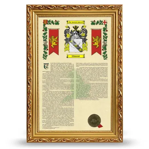 Silement Armorial History Framed - Gold