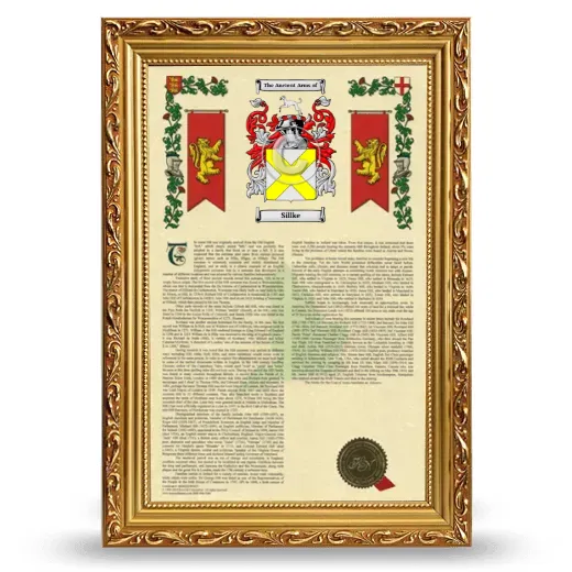Sillke Armorial History Framed - Gold