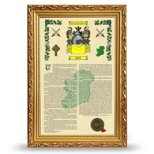 Skerit Armorial History Framed - Gold
