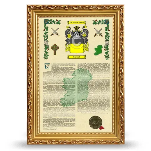Skerret Armorial History Framed - Gold