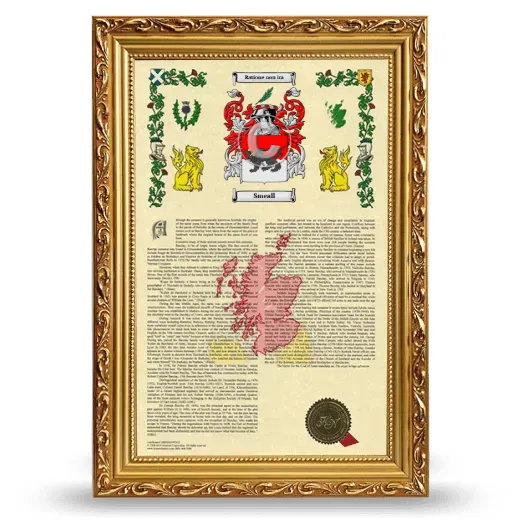 Smeall Armorial History Framed - Gold