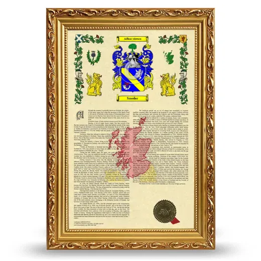 Smolar Armorial History Framed - Gold