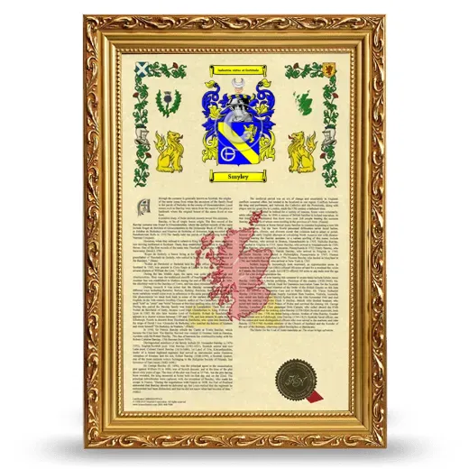 Smyley Armorial History Framed - Gold