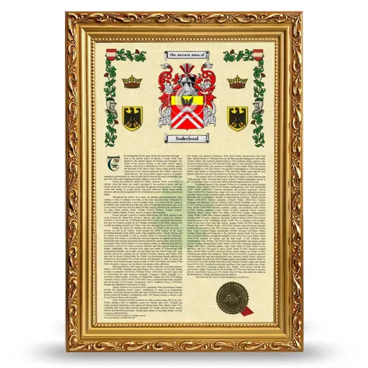 Soderlund Armorial History Framed - Gold
