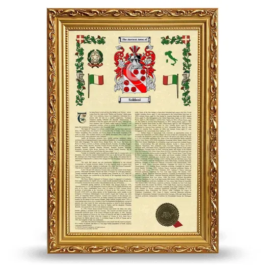 Soldani Armorial History Framed - Gold