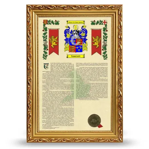 Somersett Armorial History Framed - Gold