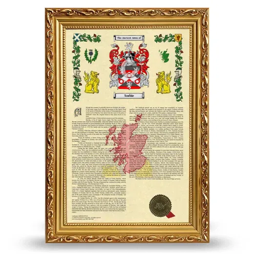 Sorbie Armorial History Framed - Gold