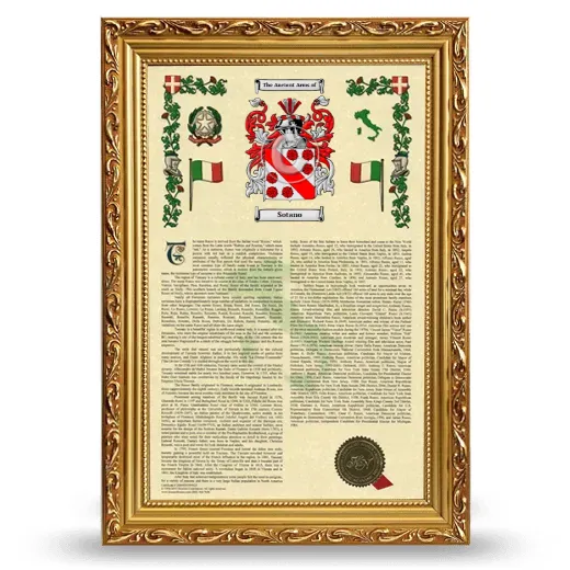 Sotano Armorial History Framed - Gold