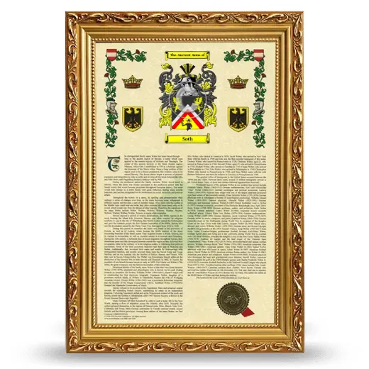 Soth Armorial History Framed - Gold