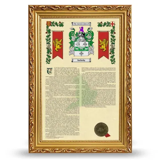 Sotheby Armorial History Framed - Gold