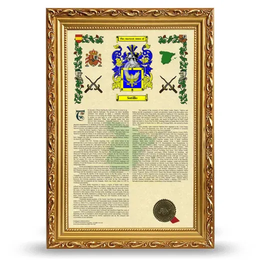 Sotillo Armorial History Framed - Gold