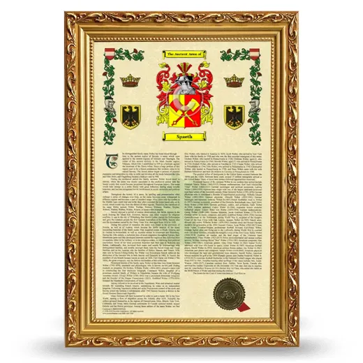 Spaeth Armorial History Framed - Gold