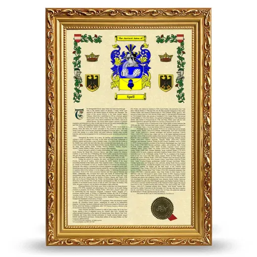 Spell Armorial History Framed - Gold