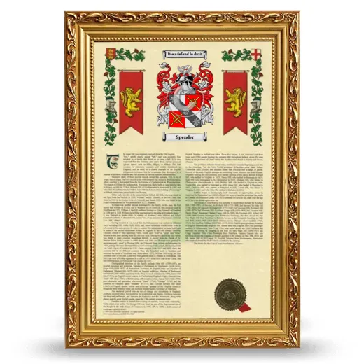Spender Armorial History Framed - Gold