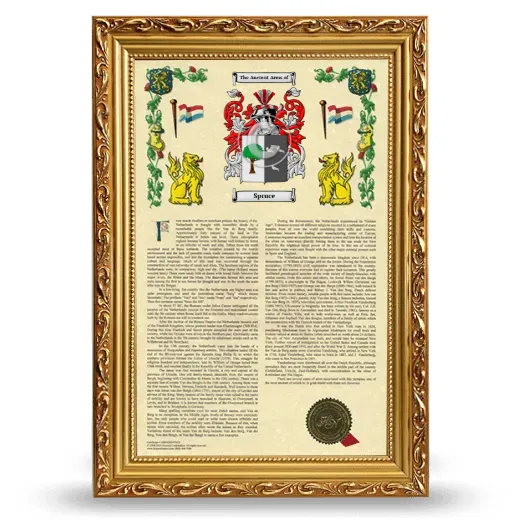 Spruce Armorial History Framed - Gold