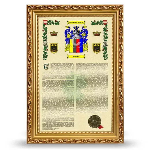 Stadler Armorial History Framed - Gold
